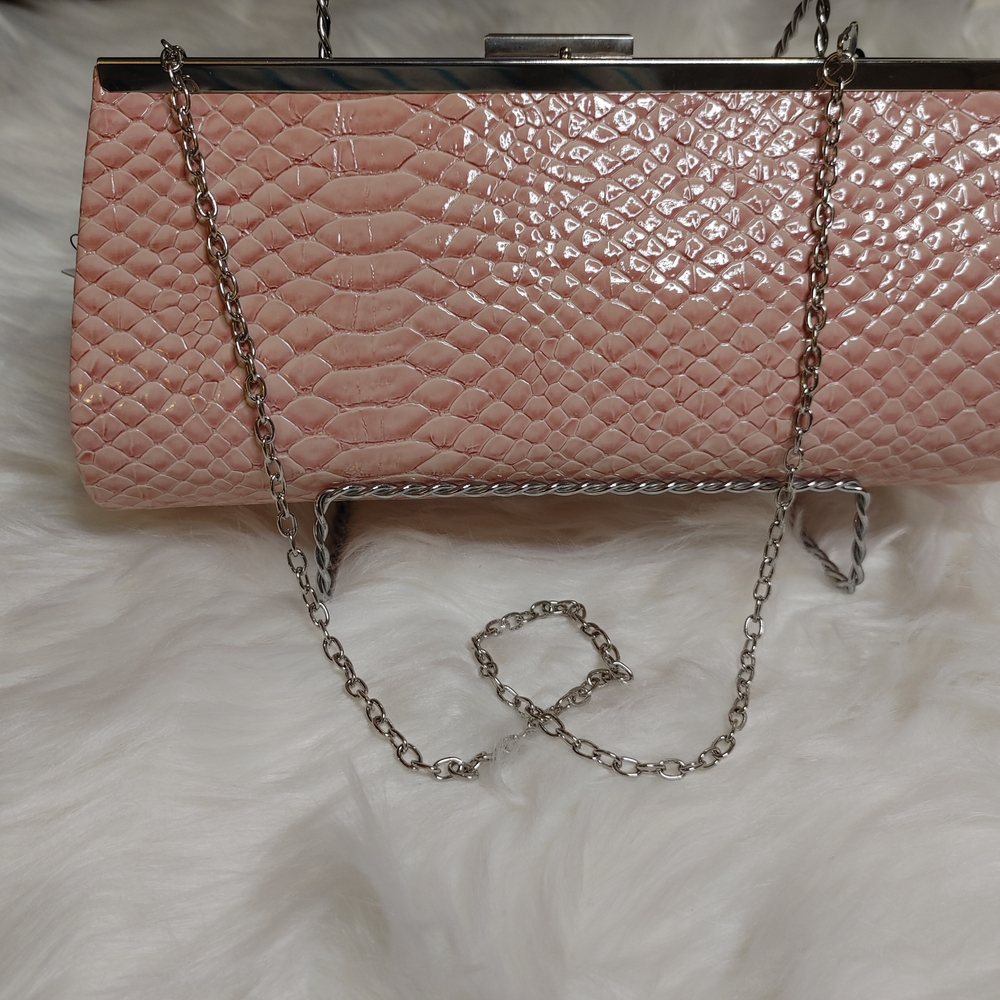 "Make Me Blush" Crocodile-Embossed Clutch